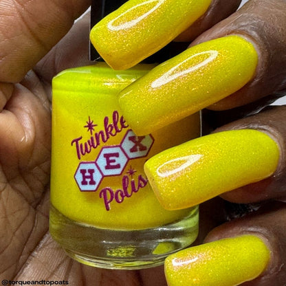 Can't Erase Their Glow nail polish by Twinkle Hex Polish – bold handmade indie nail polish with flakes shimmer