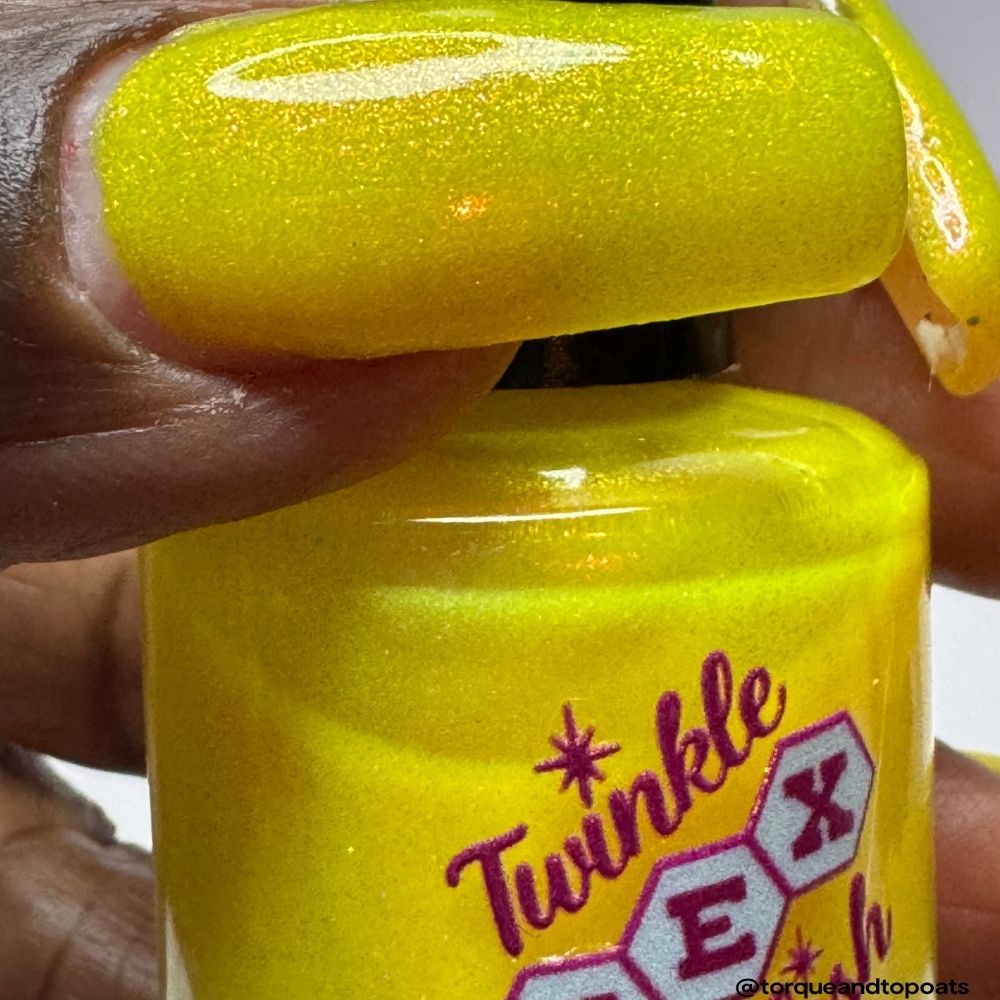 Can't Erase Their Glow nail polish by Twinkle Hex Polish – bold handmade indie nail polish with flakes shimmer