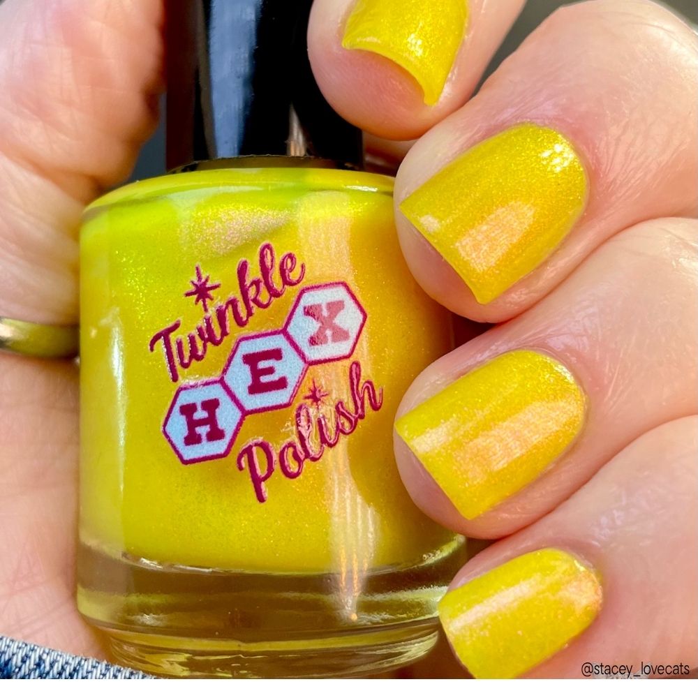 Can't Erase Their Glow nail polish by Twinkle Hex Polish – bold handmade indie nail polish with flakes shimmer