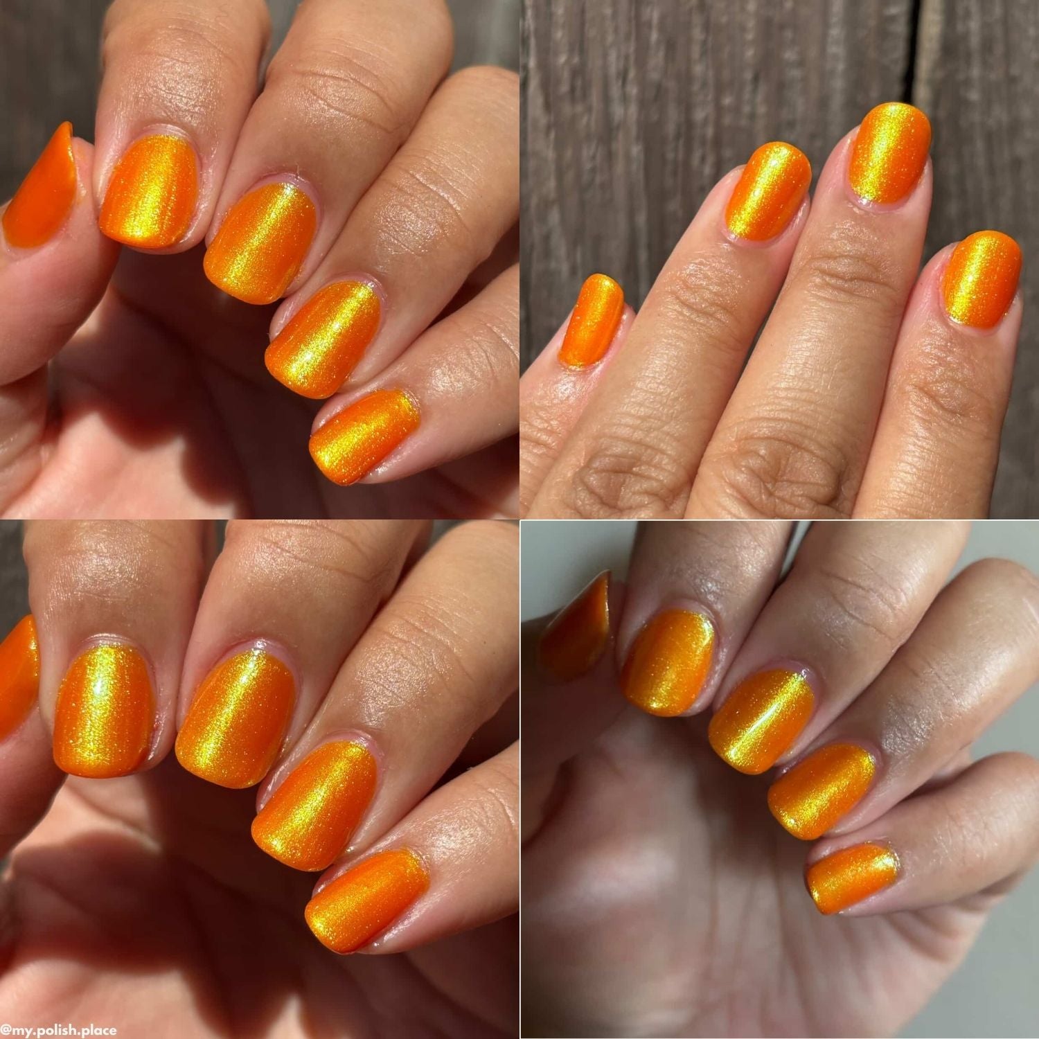 Citrus Got Real nail polish by Twinkle & Hex Polish – bold handmade indie nail polish with flakes shimmer