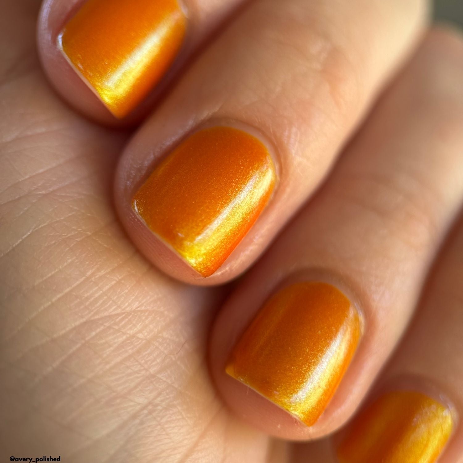 Citrus Got Real nail polish by Twinkle & Hex Polish – bold handmade indie nail polish with flakes shimmer