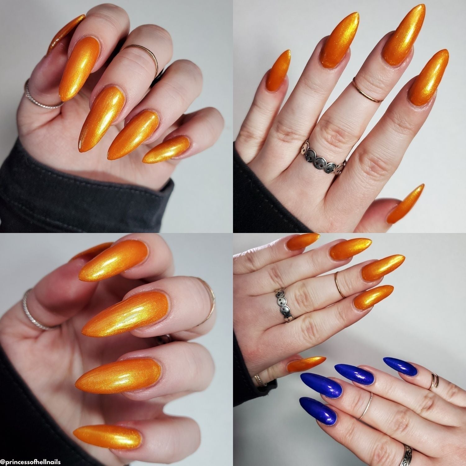 Citrus Got Real nail polish by Twinkle & Hex Polish – bold handmade indie nail polish with flakes shimmer