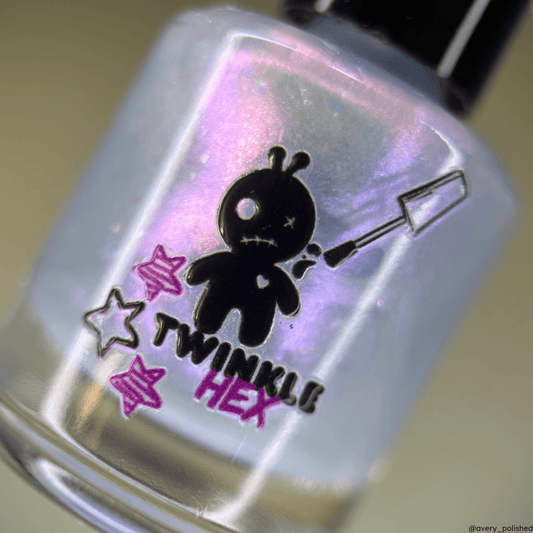 Comet Off Course nail polish by Twinkle & Hex Polish – bold handmade indie nail polish with flakes shimmer