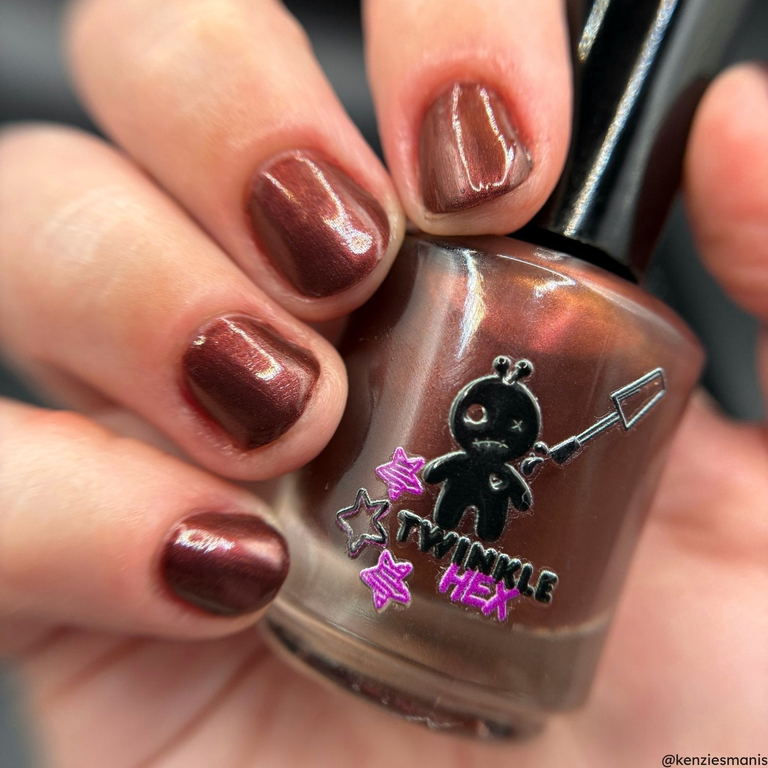 Cupid's Bad Aim nail polish by Twinkle & Hex Polish – bold handmade indie nail polish with flakes shimmer