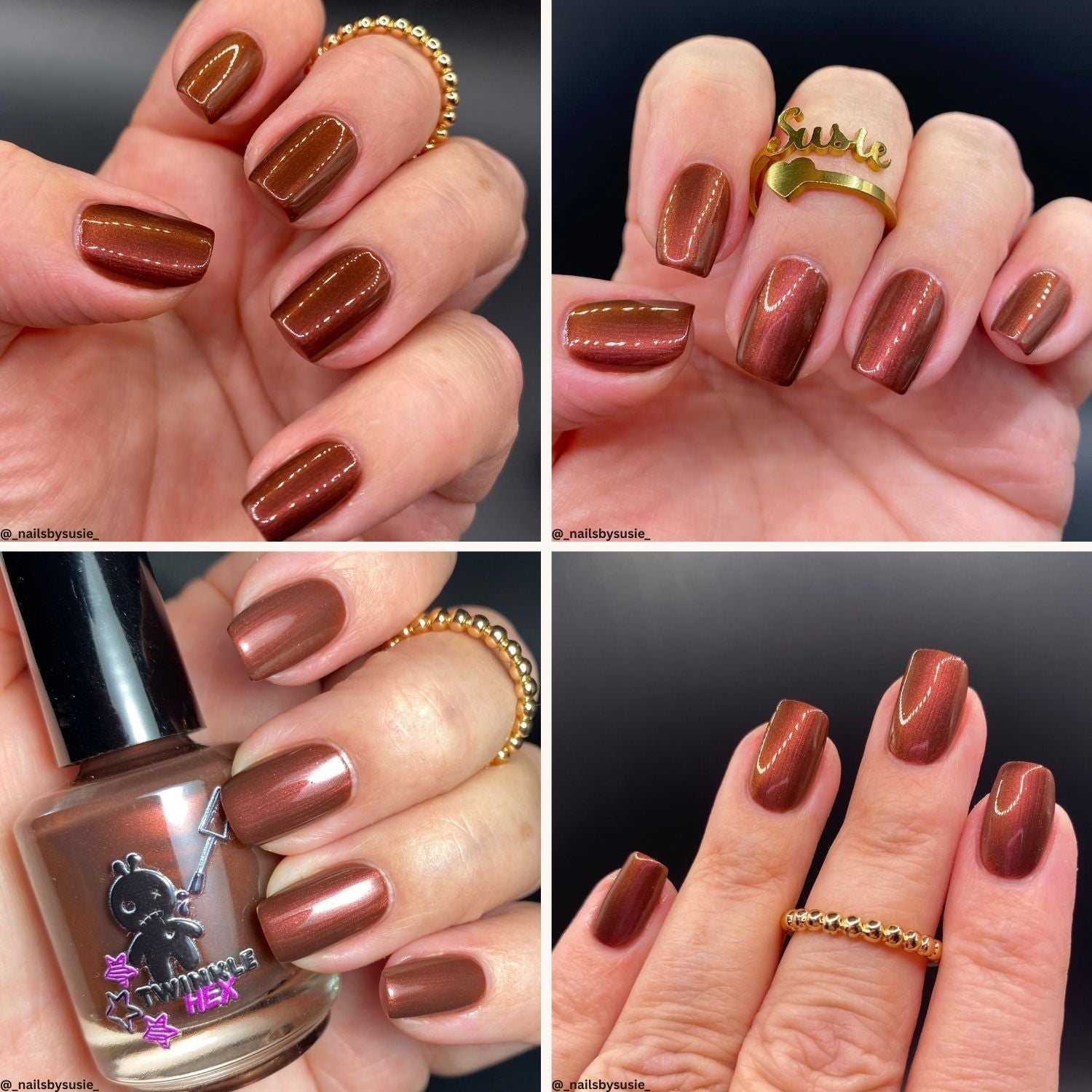 Cupid's Bad Aim nail polish by Twinkle & Hex Polish – bold handmade indie nail polish with flakes shimmer