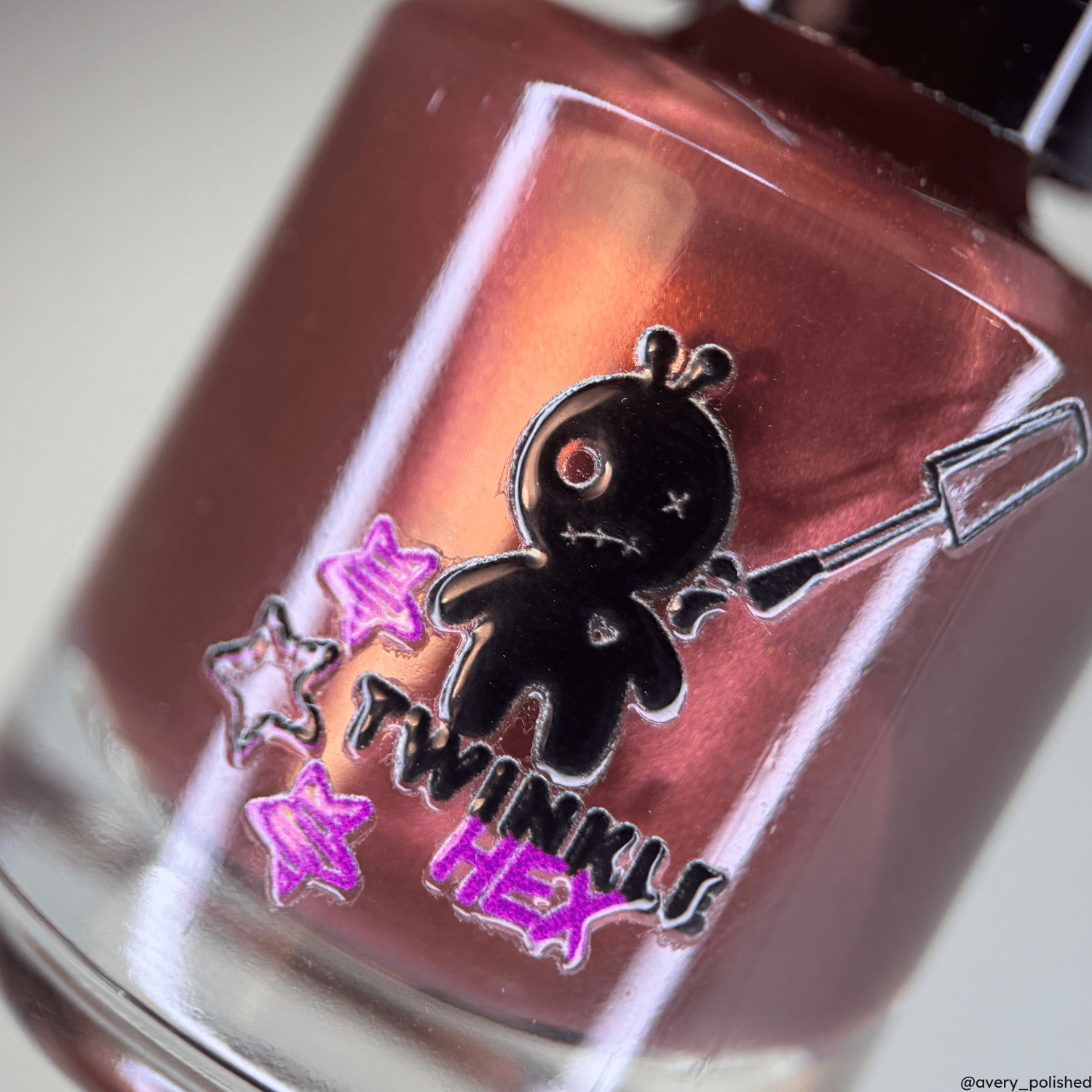 Cupid's Bad Aim nail polish by Twinkle & Hex Polish – bold handmade indie nail polish with flakes shimmer