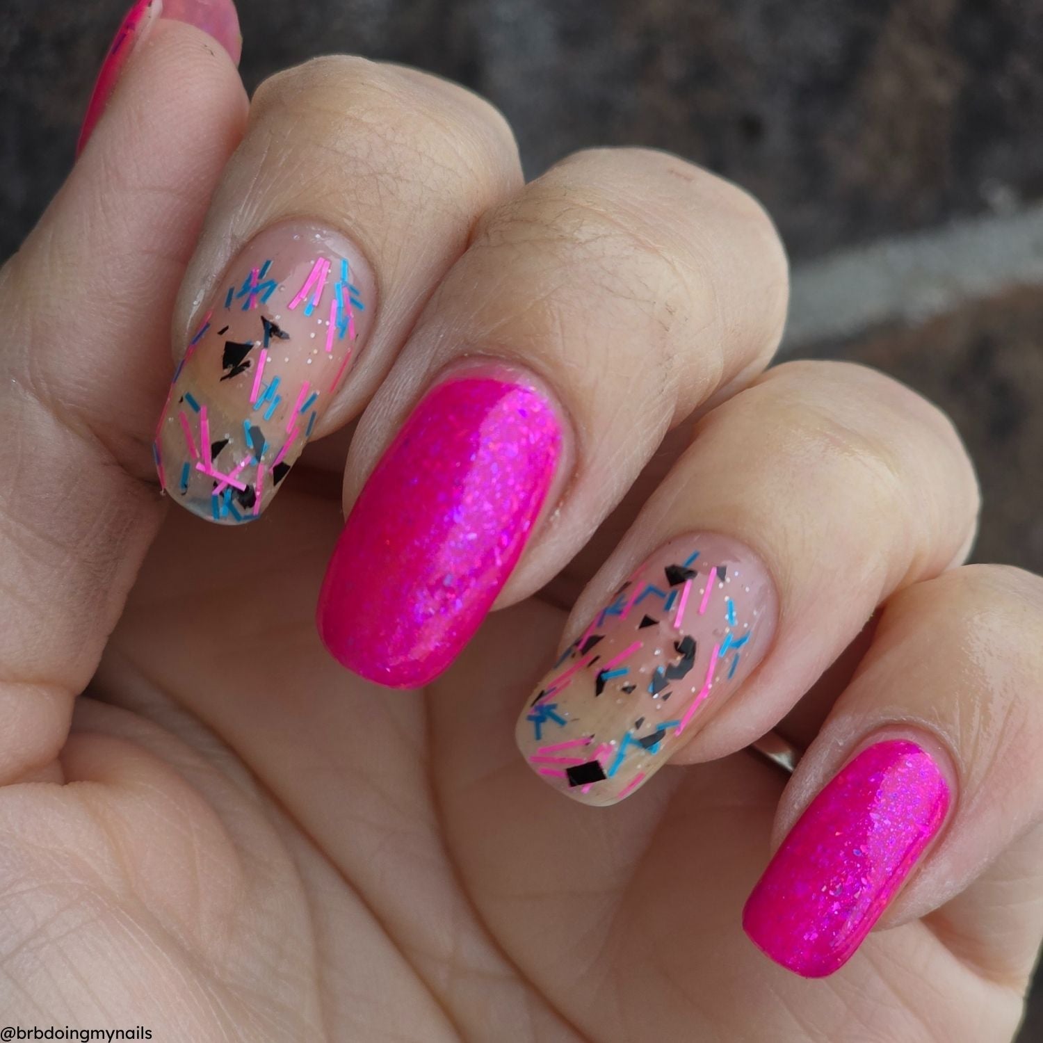 Drama Club Duo nail polish by Twinkle & Hex Polish – bold handmade indie nail polish with flakes shimmer