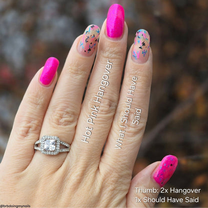 Drama Club Duo nail polish by Twinkle & Hex Polish – bold handmade indie nail polish with flakes shimmer