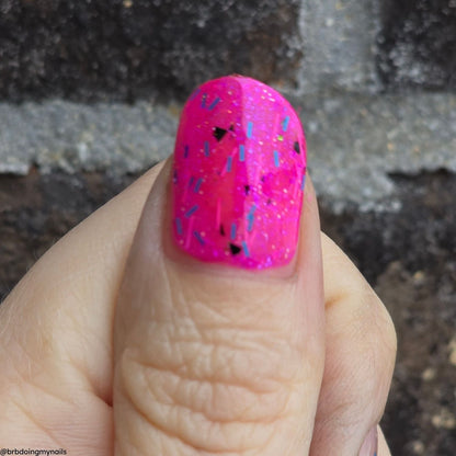 Drama Club Duo nail polish by Twinkle & Hex Polish – bold handmade indie nail polish with flakes shimmer