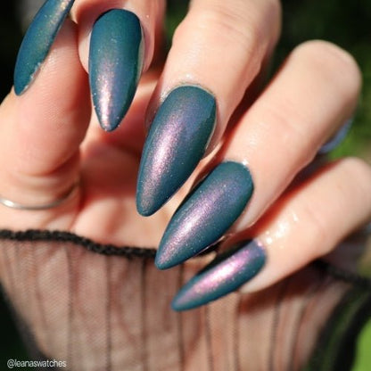 Enfield Horror nail polish by Twinkle Hex Polish – bold handmade indie nail polish with flakes shimmer