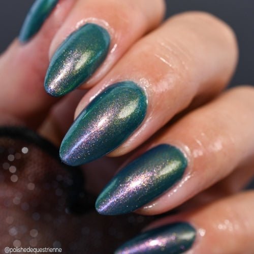 Enfield Horror nail polish by Twinkle Hex Polish – bold handmade indie nail polish with flakes shimmer