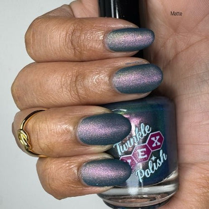 Enfield Horror nail polish by Twinkle Hex Polish – bold handmade indie nail polish with flakes shimmer