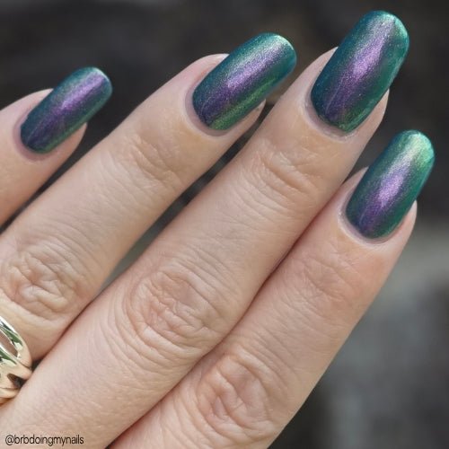Enfield Horror nail polish by Twinkle Hex Polish – bold handmade indie nail polish with flakes shimmer