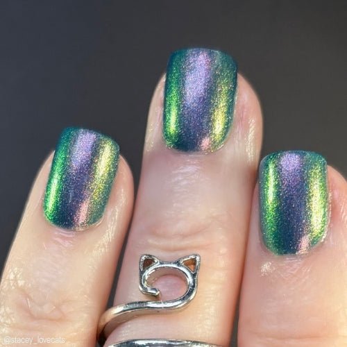Enfield Horror nail polish by Twinkle Hex Polish – bold handmade indie nail polish with flakes shimmer