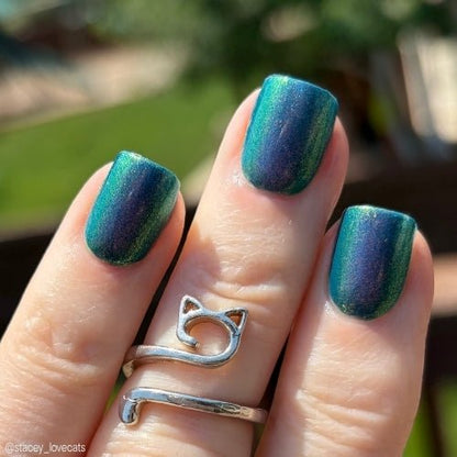 Enfield Horror nail polish by Twinkle Hex Polish – bold handmade indie nail polish with flakes shimmer