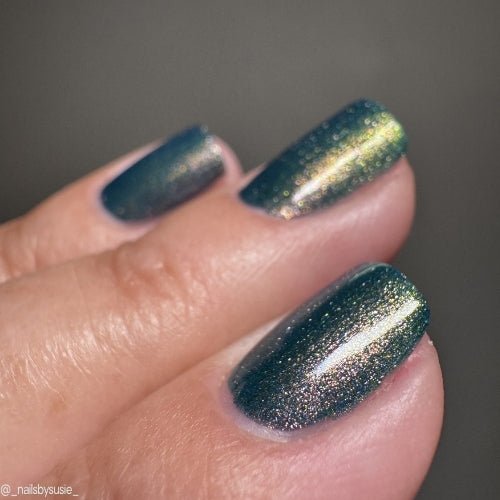 Enfield Horror nail polish by Twinkle Hex Polish – bold handmade indie nail polish with flakes shimmer