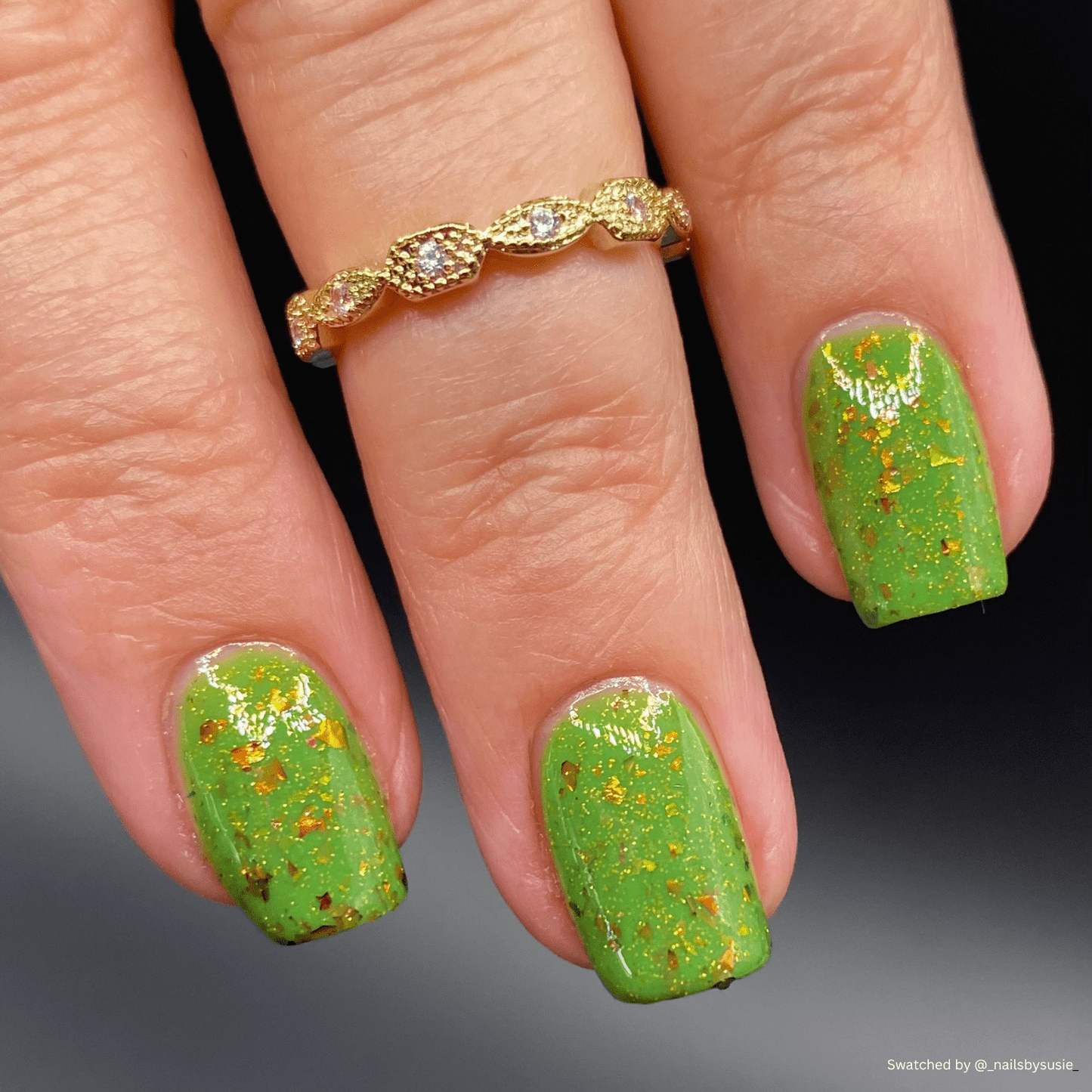 Fine. Everything is Fine. nail polish by Twinkle & Hex Polish – bold handmade indie nail polish with flakes shimmer