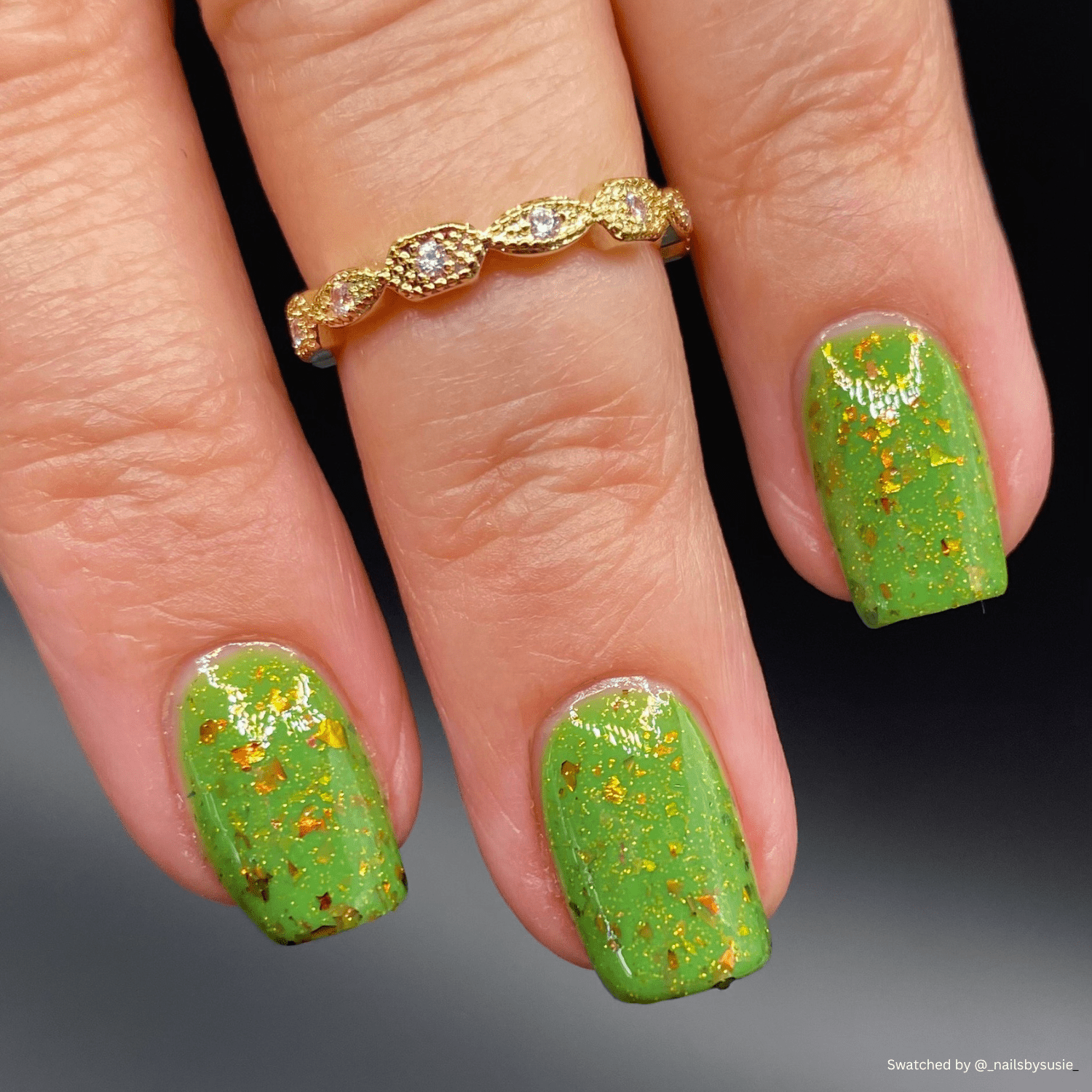 Fine. Everything is Fine. nail polish by Twinkle & Hex Polish – bold handmade indie nail polish with flakes shimmer