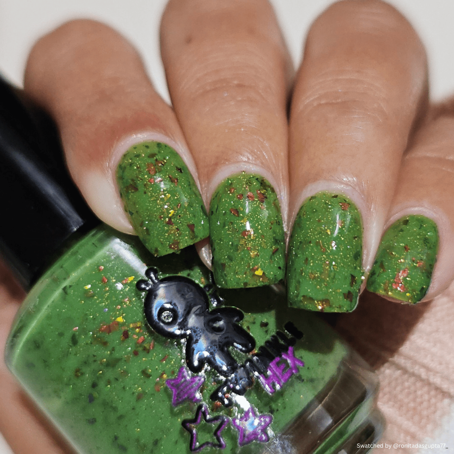 Fine. Everything is Fine. nail polish by Twinkle & Hex Polish – bold handmade indie nail polish with flakes shimmer