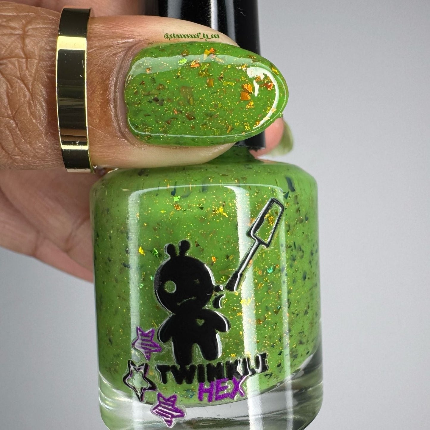 Fine. Everything is Fine. nail polish by Twinkle & Hex Polish – bold handmade indie nail polish with flakes shimmer