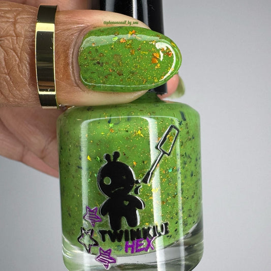 Fine. Everything is Fine. nail polish by Twinkle & Hex Polish – bold handmade indie nail polish with flakes shimmer