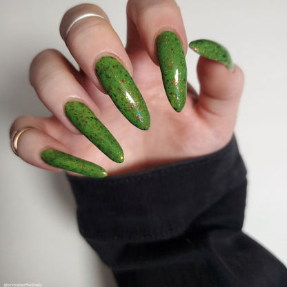 Fine. Everything is Fine. nail polish by Twinkle & Hex Polish – bold handmade indie nail polish with flakes shimmer