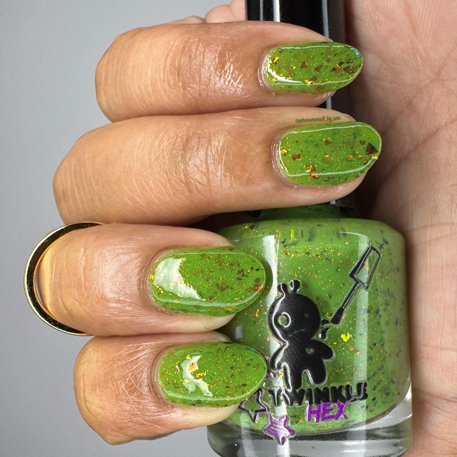 Fine. Everything is Fine. nail polish by Twinkle & Hex Polish – bold handmade indie nail polish with flakes shimmer