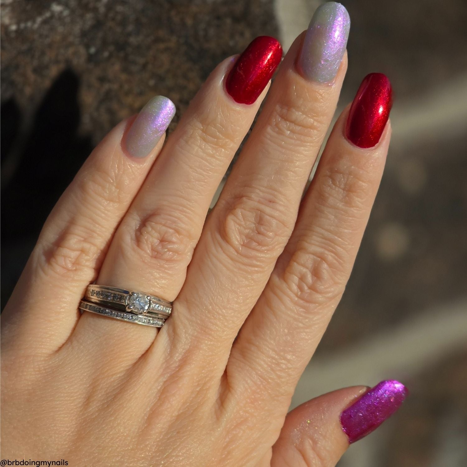 Fire & Frost Duo nail polish by Twinkle & Hex Polish – bold handmade indie nail polish with flakes shimmer