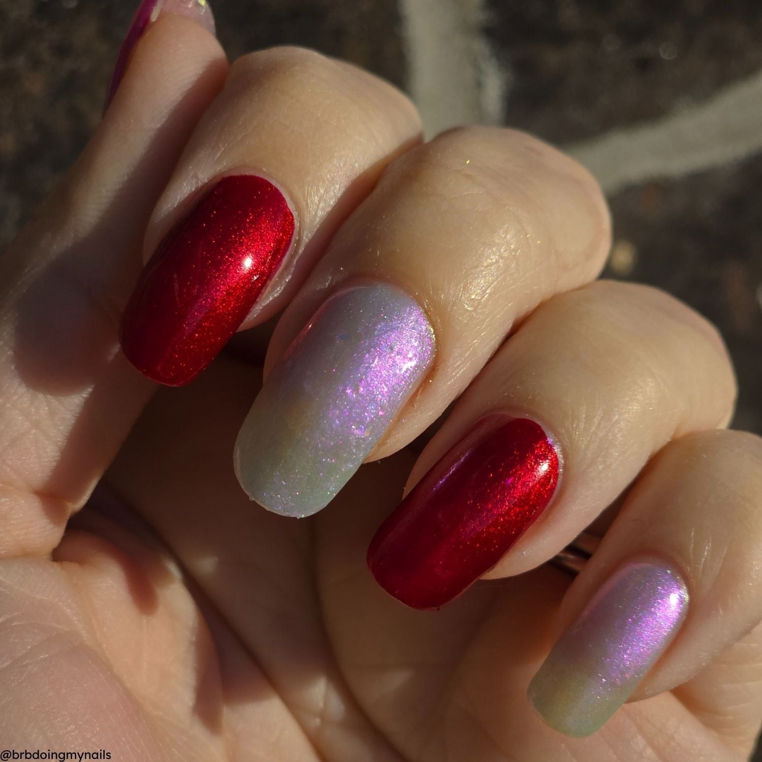 Fire & Frost Duo nail polish by Twinkle & Hex Polish – bold handmade indie nail polish with flakes shimmer