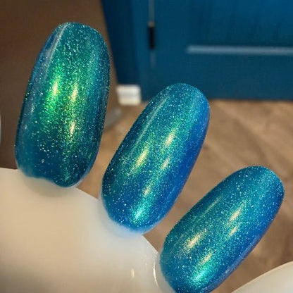 Flibbertigibbet nail polish by Twinkle Hex Polish – bold handmade indie nail polish with flakes shimmer