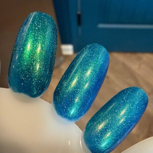 Flibbertigibbet nail polish by Twinkle Hex Polish – bold handmade indie nail polish with flakes shimmer