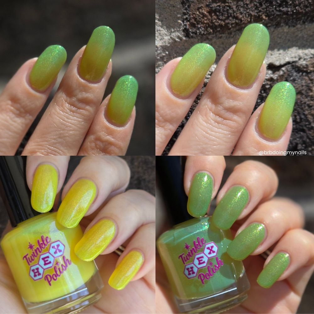 Frost Again. Cover the Plants. nail polish by Twinkle Hex Polish – bold handmade indie nail polish with flakes shimmer