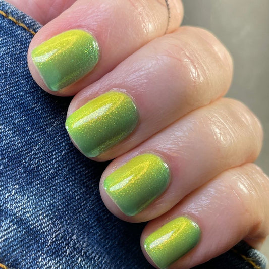 Frost Again. Cover the Plants. nail polish by Twinkle Hex Polish – bold handmade indie nail polish with flakes shimmer