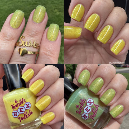 Frost Again. Cover the Plants. nail polish by Twinkle Hex Polish – bold handmade indie nail polish with flakes shimmer