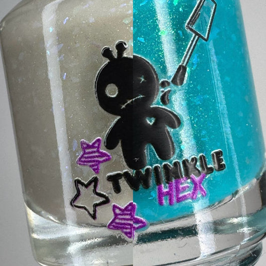 Headwaters nail polish by Twinkle & Hex Polish – bold handmade indie nail polish with flakes shimmer