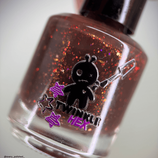 Krampus is Coming nail polish by Twinkle & Hex Polish – bold handmade indie nail polish with flakes shimmer