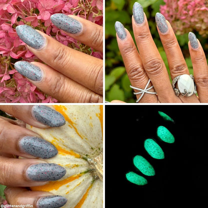 Look at Those Pumpkins nail polish by Twinkle & Hex Polish – bold handmade indie nail polish with flakes shimmer