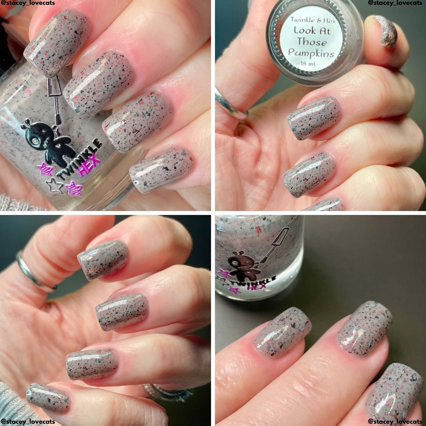 Look at Those Pumpkins nail polish by Twinkle & Hex Polish – bold handmade indie nail polish with flakes shimmer