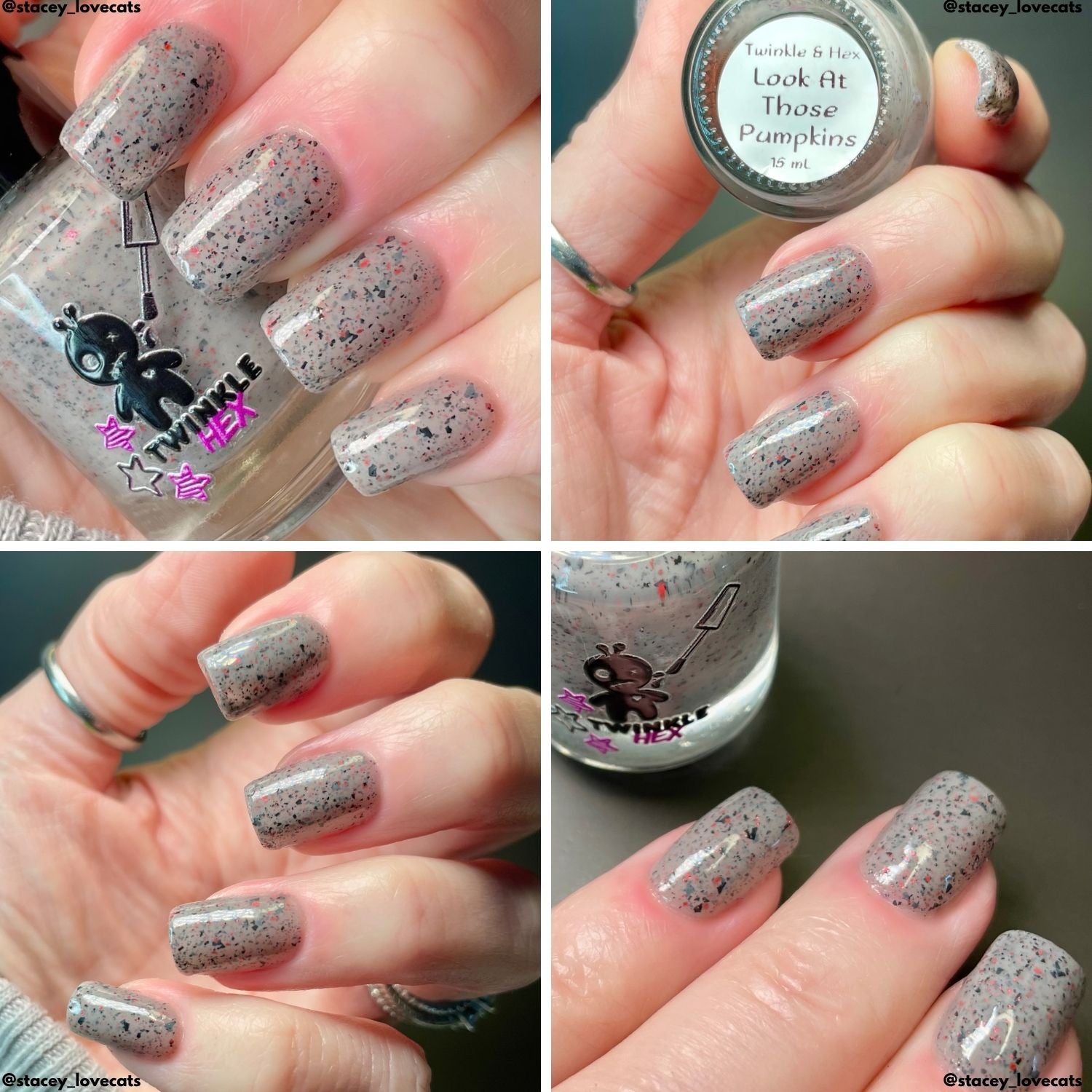 Look at Those Pumpkins nail polish by Twinkle & Hex Polish – bold handmade indie nail polish with flakes shimmer