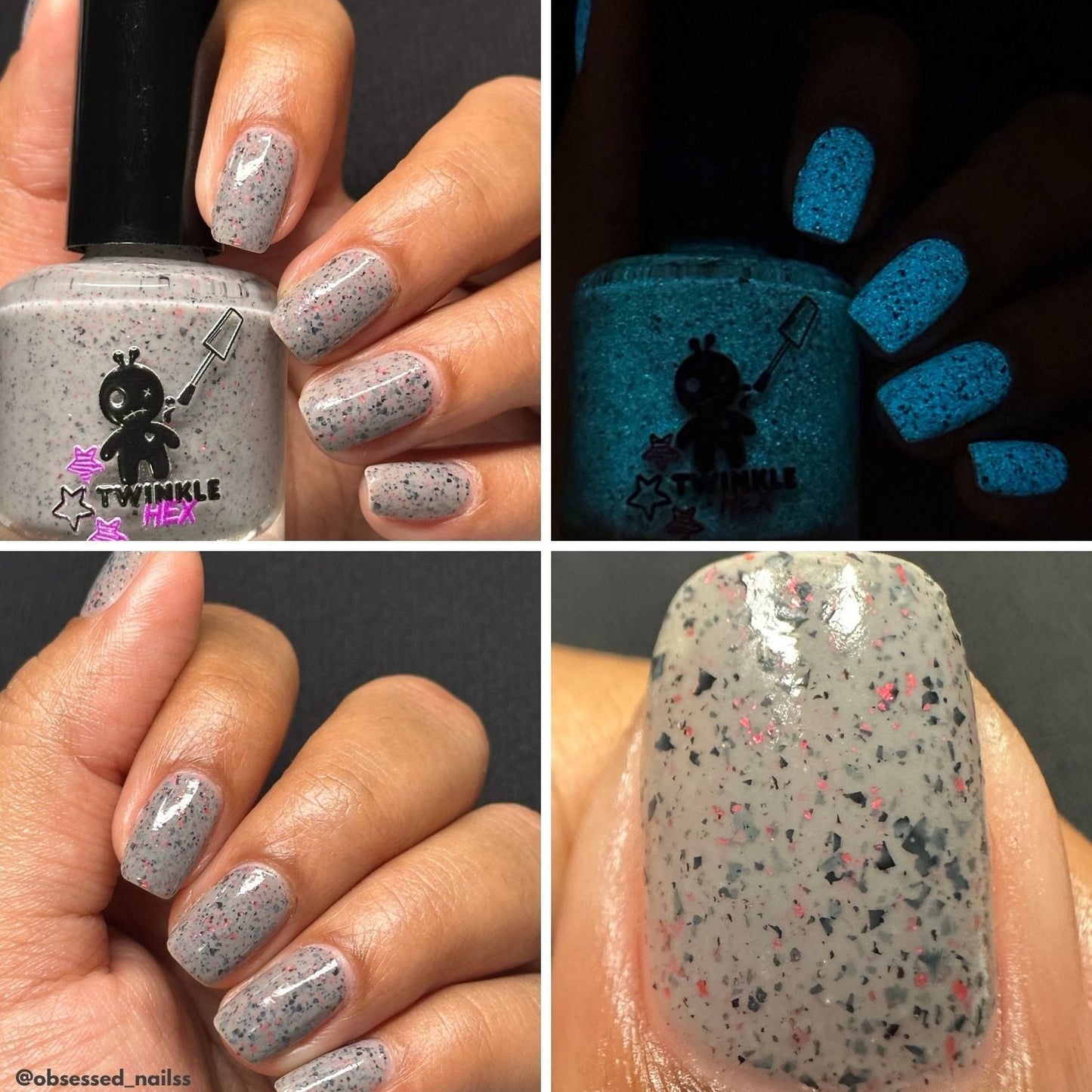 Look at Those Pumpkins nail polish by Twinkle & Hex Polish – bold handmade indie nail polish with flakes shimmer