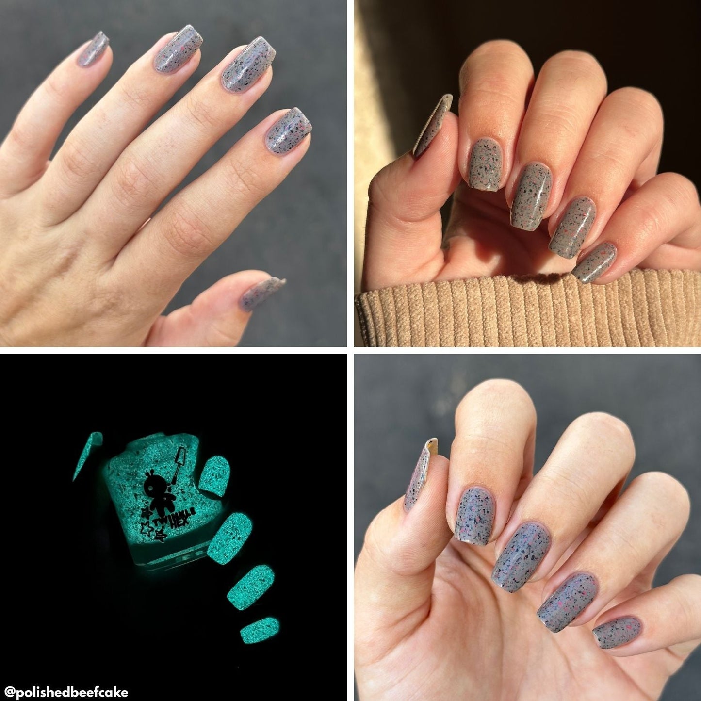 Look at Those Pumpkins nail polish by Twinkle & Hex Polish – bold handmade indie nail polish with flakes shimmer