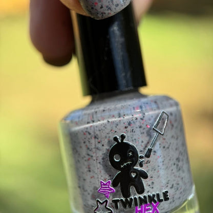 Look at Those Pumpkins nail polish by Twinkle & Hex Polish – bold handmade indie nail polish with flakes shimmer