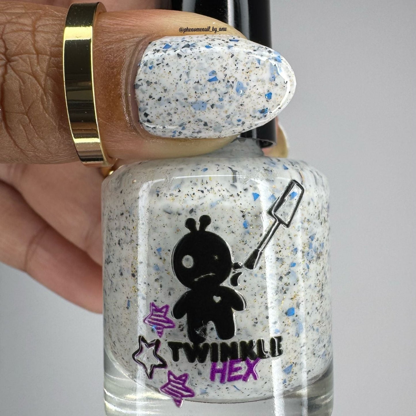Love That For Me nail polish by Twinkle & Hex Polish – bold handmade indie nail polish with flakes shimmer