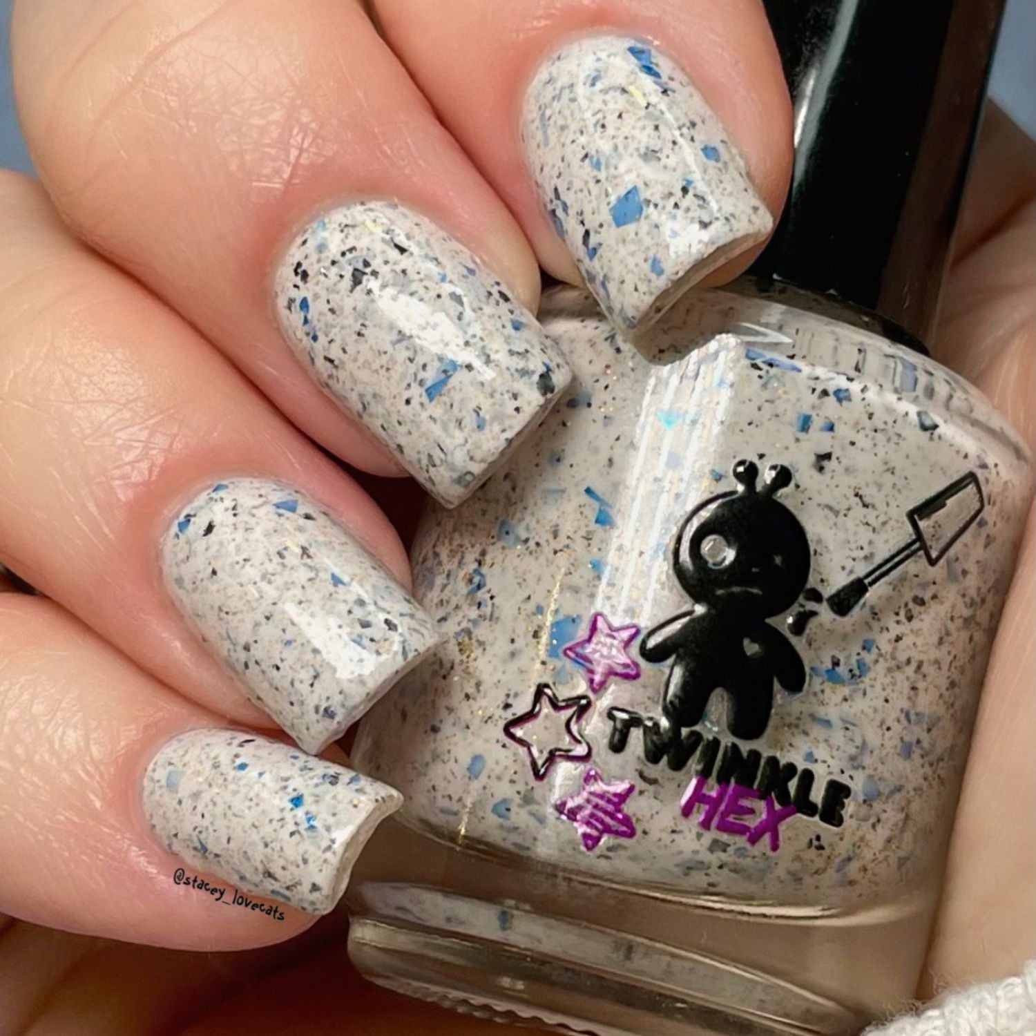 Love That For Me nail polish by Twinkle & Hex Polish – bold handmade indie nail polish with flakes shimmer