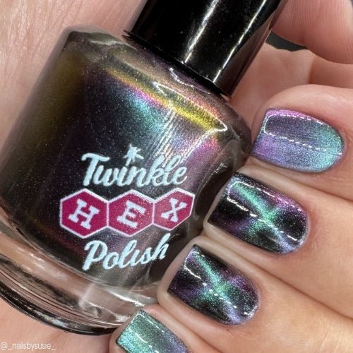 Loveland Frog nail polish by Twinkle Hex Polish – bold handmade indie nail polish with flakes shimmer