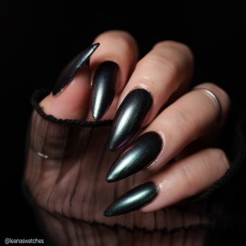 Loveland Frog nail polish by Twinkle Hex Polish – bold handmade indie nail polish with flakes shimmer