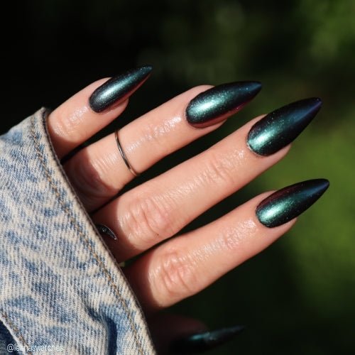 Loveland Frog nail polish by Twinkle Hex Polish – bold handmade indie nail polish with flakes shimmer