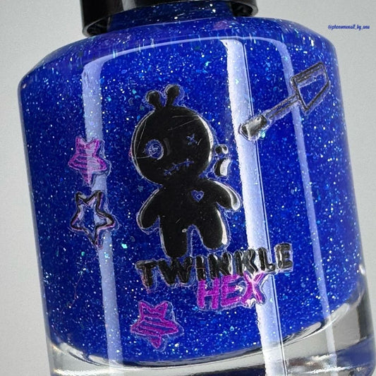 Noctiluca nail polish by Twinkle & Hex Polish – bold handmade indie nail polish with flakes shimmer