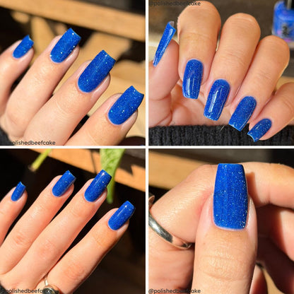 Noctiluca nail polish by Twinkle & Hex Polish – bold handmade indie nail polish with flakes shimmer