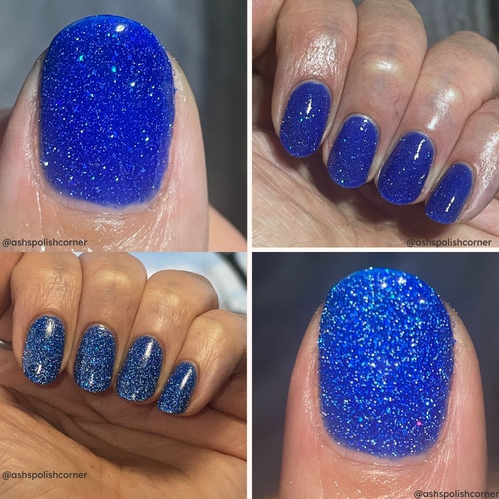 Noctiluca nail polish by Twinkle & Hex Polish – bold handmade indie nail polish with flakes shimmer